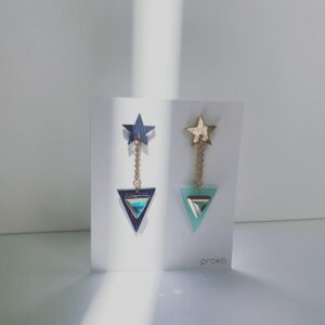 Pendientes estrella colores azules